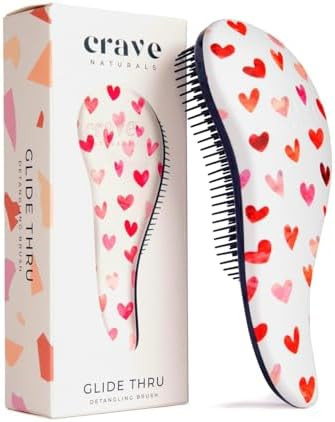 Crave Naturals Glide Thru Hair Brush - Detangler Brush for Curly, Straight, Wet or Dry Hair - Gen... | Amazon (US)
