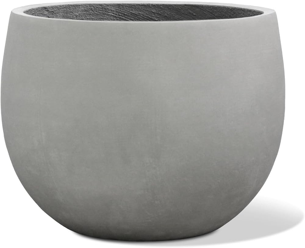 Concrete Ball Planter Outdoor Indoor, Large Cement Plant Pots for Trees Flowers (Gray, 22 inch) | Amazon (US)