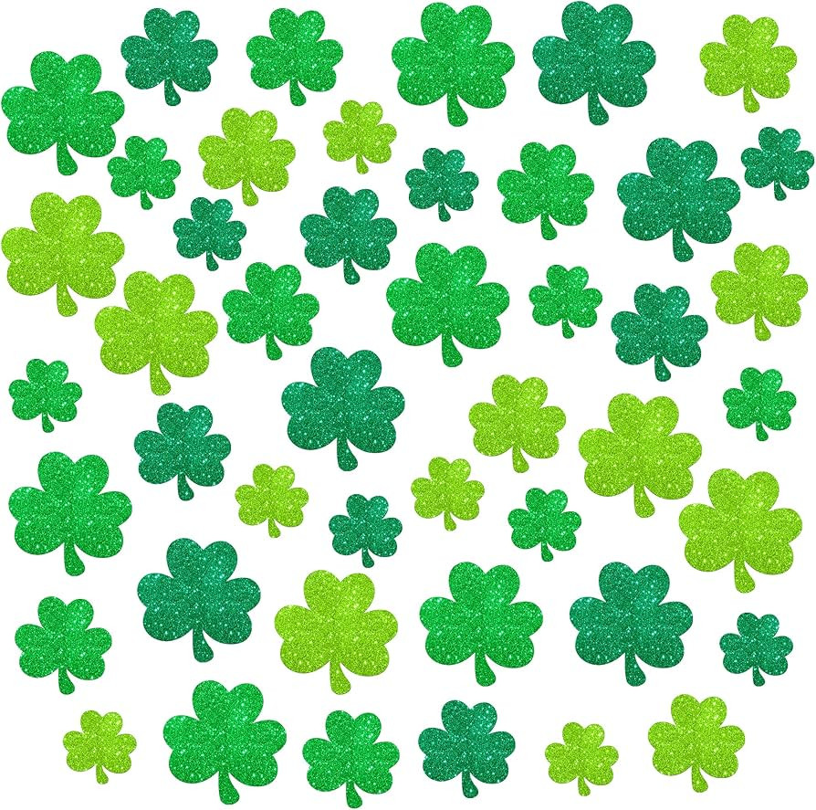 KatchOn, 45 Pieces Shamrock Cutouts for Shamrock Decorations - Glitter St Patricks Day Cutouts | ... | Amazon (US)