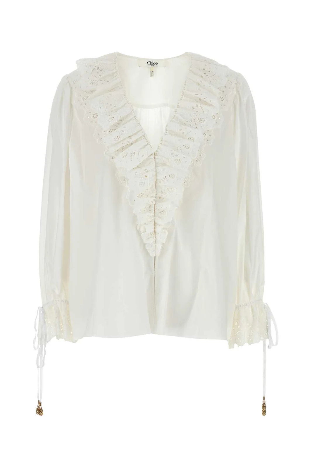 Chloé V-Neck Ruffled Blouse | Cettire Global