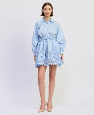 Women's Lucy Collared Long-Sleeve Mini Dress | Macy's