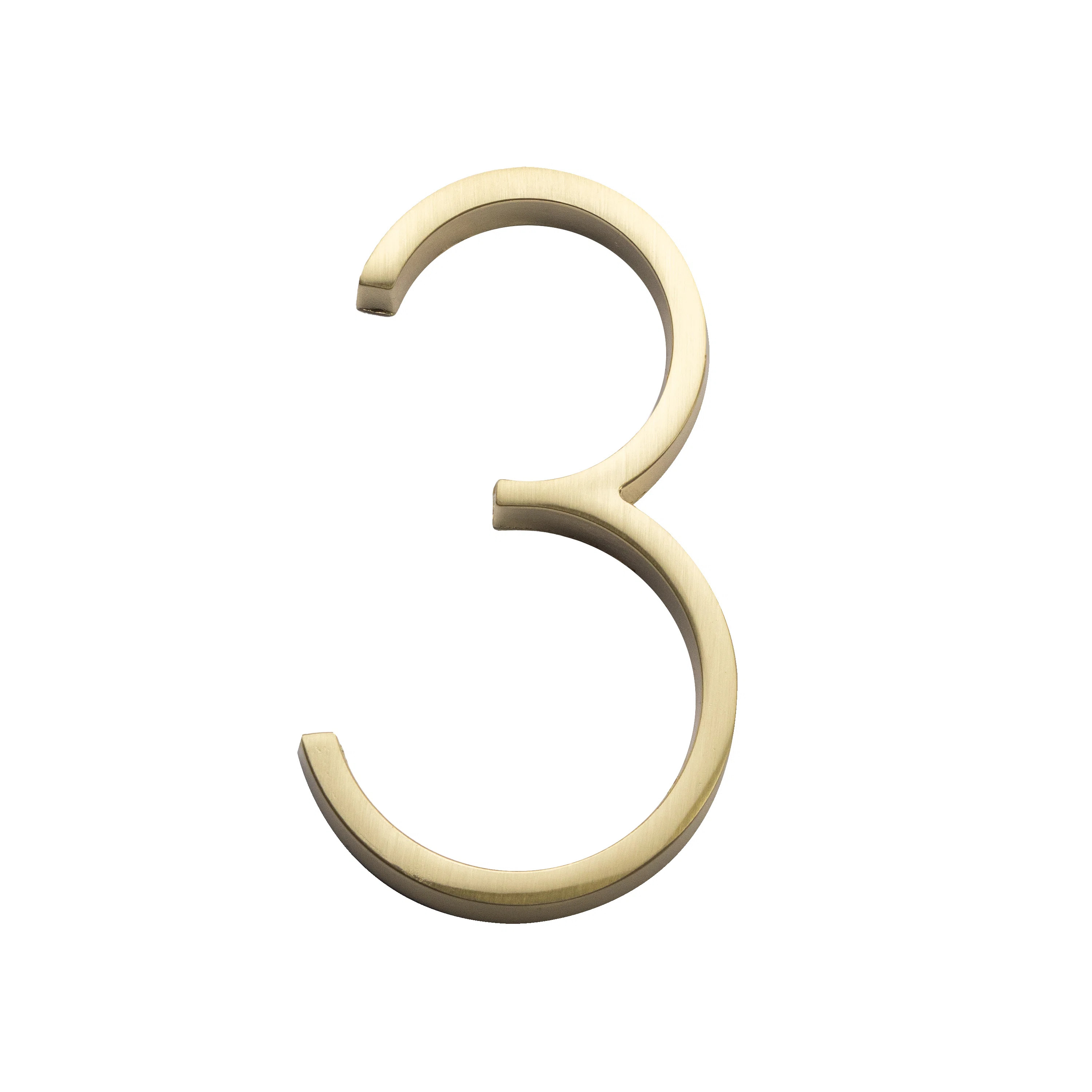 Floating House Number 5", No. 3, Satin Brass | Wayfair North America