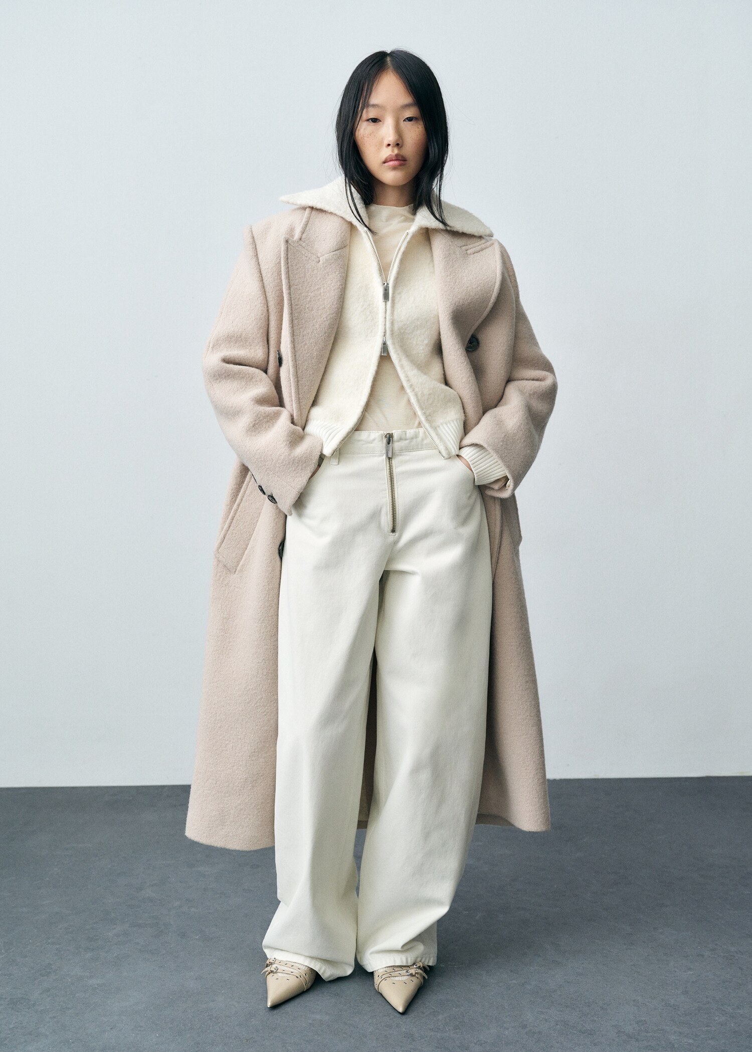 Wideleg jeans with zip | MANGO (UK)