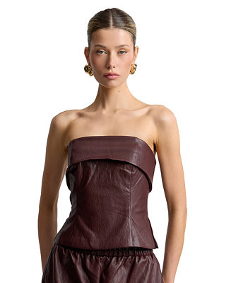 Women's Faux Leather Sleeveless Tube Top | Macy's