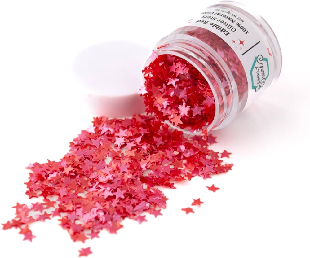 Dye-Free Edible Glitter Stars - Vegan, Gluten-Free & Non-Toxic | Perfect for Cakes, Cupcakes, Dri... | Amazon (US)
