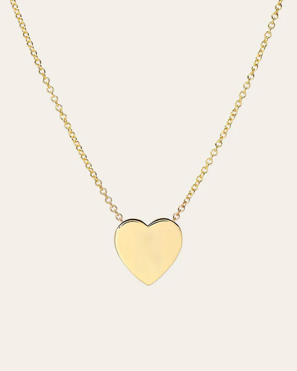 14k Gold Large Heart Necklace | Zoe Lev Jewelry