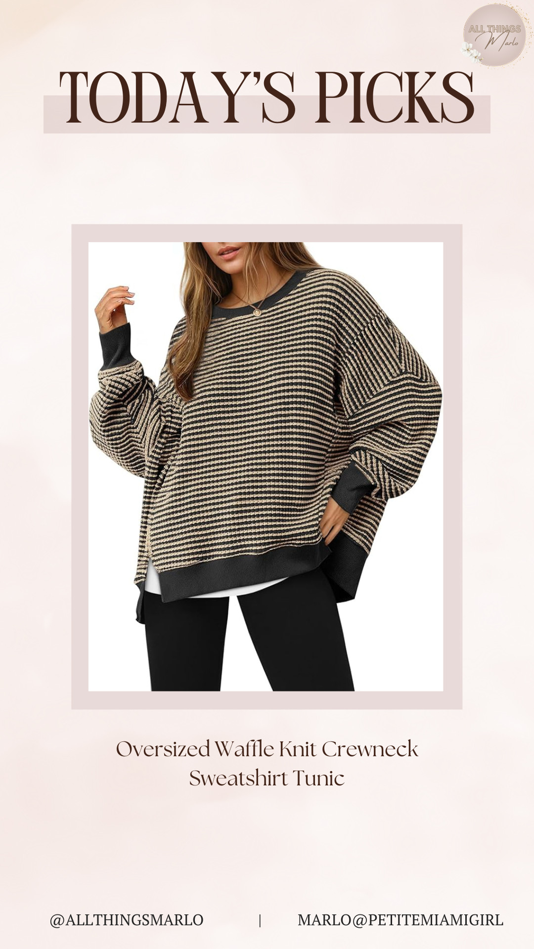Oversized Waffle Knit Crewneck Sweatshirt Tunic 

 #LTKgrwm #LTKWorkwear #LTKTravel