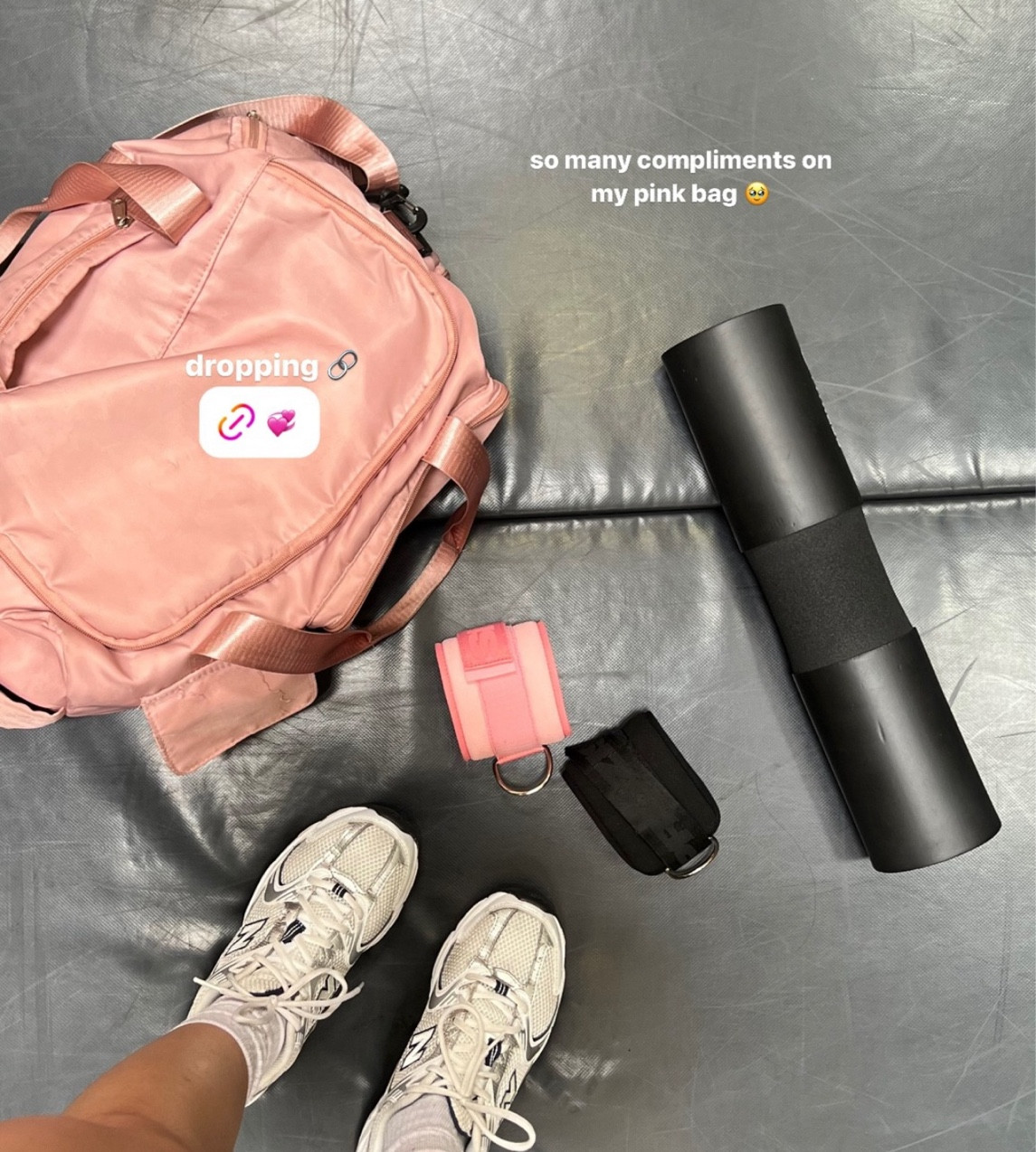 gym essentials 

my ankle straps are from Prozis! Code “MYTRRAN’ for $$ off