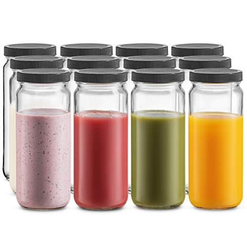 Bedoo 12 Pack Glass Juicing Bottles Jars 16 oz, Glass Juice Bottles for juicing, Glass Water Bottles | Amazon (US)