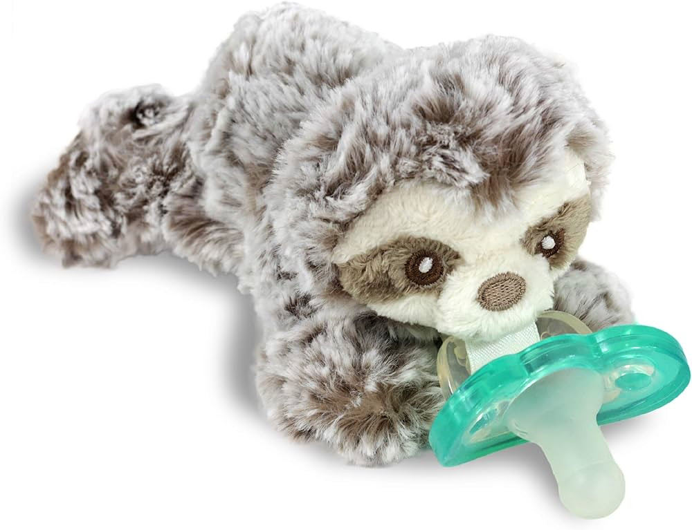RaZbaby RaZbuddy JollyPop Pacifier Holder w/Removable Baby Pacifier - 0m+ - BPA Free - (Sloth) | Amazon (US)