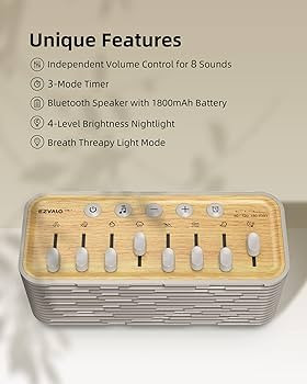 EZVALO White Noise Sleep Sound Machine, 255+ Mixer Options with Portable Speaker, Night Light, Sl... | Amazon (US)