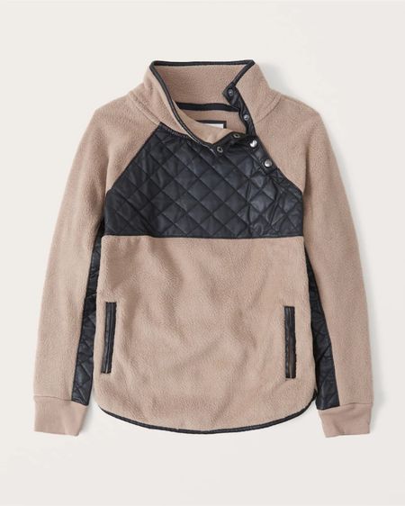 This classic sweatshirt in a super soft polar fleece fabric is a fall staple in my closet. Features diamond-quilted leather trims, asymmetrical snap-up collar and side-slit pockets. I have four different colors. They are perfect with leggings or skinny jeans and the most comfortable! 

#LTKSeasonal #LTKSale #LTKunder100