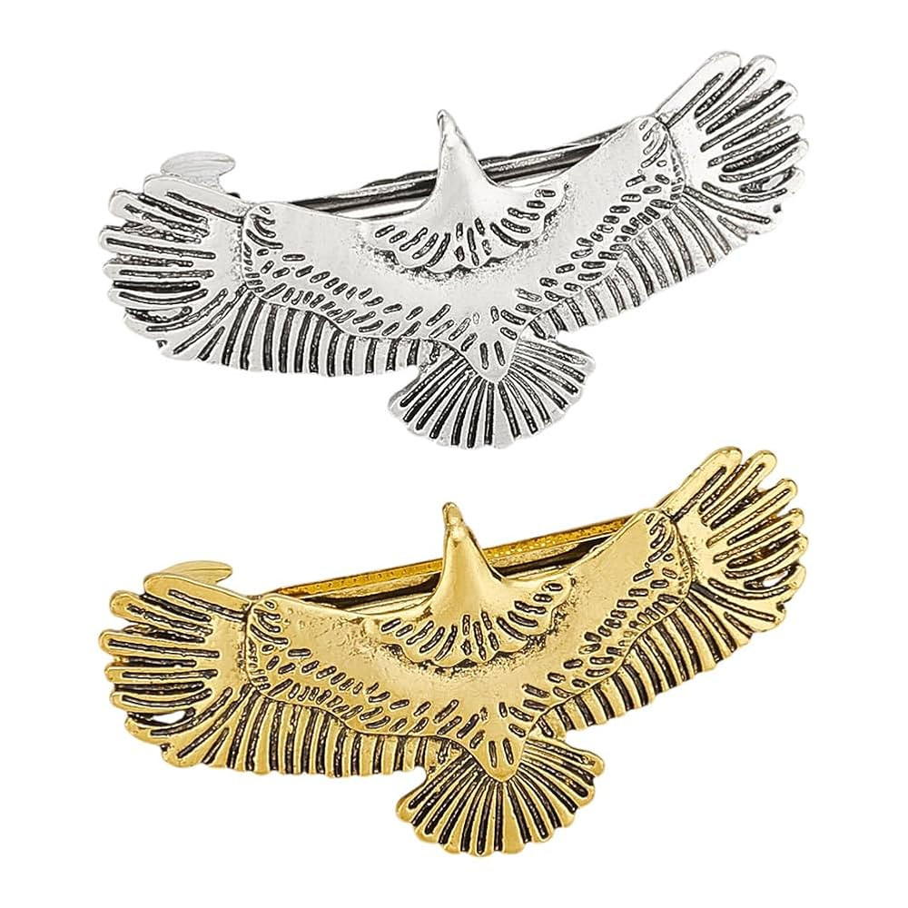 arricraft 2 Pcs Vintage Eagle Metal Hair Barrettes, 2 Colors Alloy Eagle Snap Hair Clips Bird Pon... | Amazon (US)