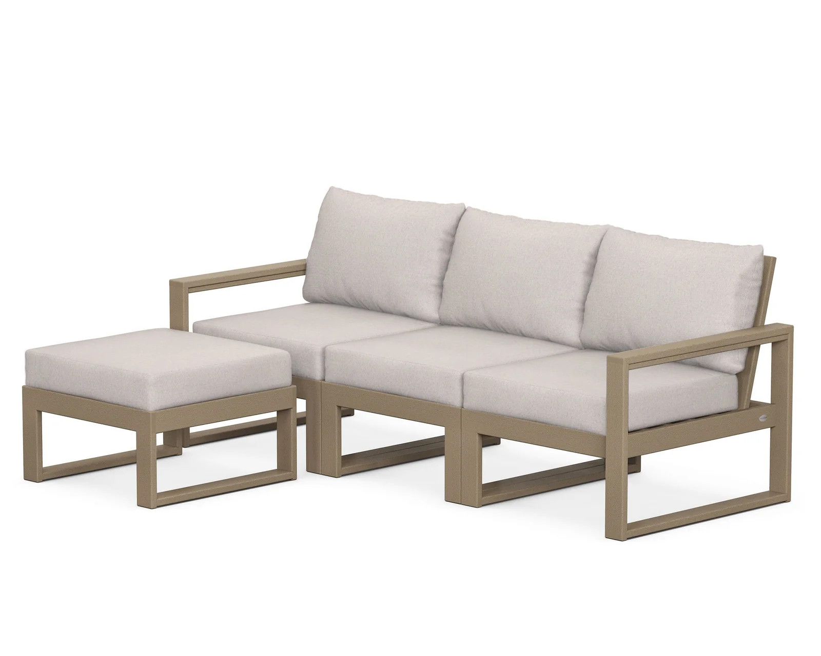 EDGE 4-Piece Modular Deep Seating Set with Ottoman | POLYWOOD