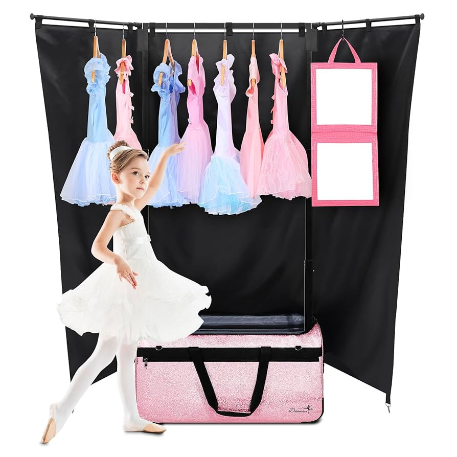 Dance Bag with Garment Rack and Curtain, 29" Glitter Rolling Dance Competition Bag with Garment R... | Amazon (US)