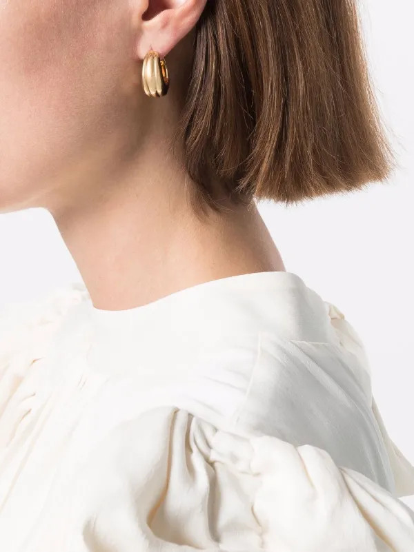Tom Wood Ice Hoop Medium Line Earrings - Farfetch | Farfetch Global