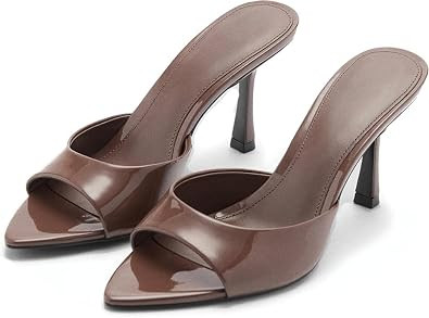 Heeled Sandals For Women Pointed Open Toe High Heels Stiletto Pumps Mule Slip on Sexy Trendy Slingback | Amazon (US)