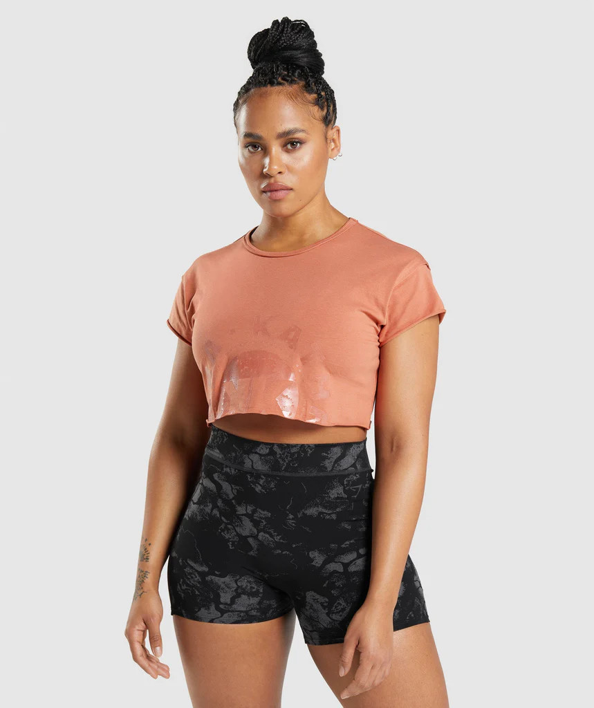 Gymshark KK Fit Raw Crop Top - Earth Orange | Gymshark (Global)
