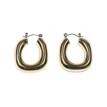 Time and Tru Gold Clutch Hoop Earring (Women s) | Walmart (US)