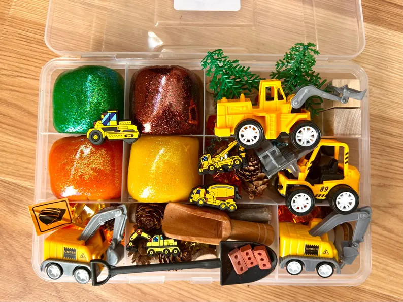 Construction Play Dough Kit, Playdough Kit, Playdoh Kit,gift for Kids, Boys Birthday Gift, Toddle... | Etsy (US)