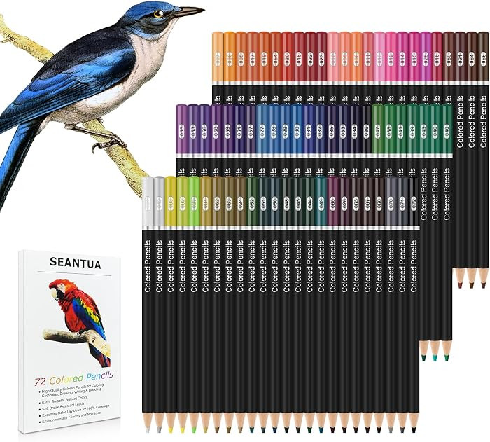 72 Colored Pencils Set for Adult Coloring, Quality Soft Core, Coloring Pencils for Artists Drawin... | Amazon (CA)