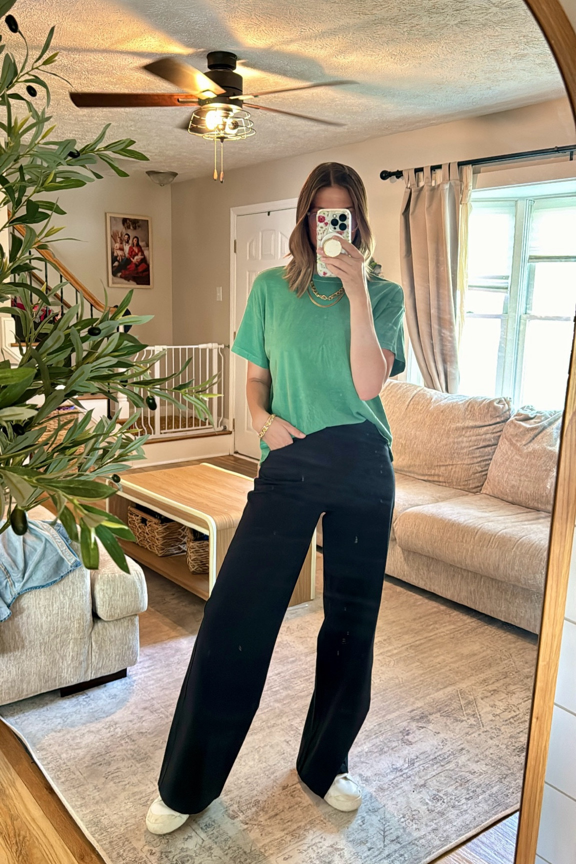 Fall transition look | Casual

This is a favorite tee option that I have in multiple colors. It’s boxy and casual. 

The stretch in these pull on trousers are out of this world. I could workout In them they are some comfy. 

Wearing a small tall / I’m 5’8” for reference. 

Wearing a size medium (one size up than my TTS) for a looser fit. 

Work outfit | teacher style | casual looks | fall style | favorite tee | old navy | casual style | back to school 

#LTKStyleTip #LTKFindsUnder50 #LTKBacktoSchool