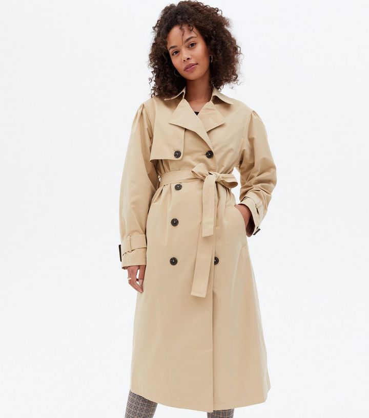 Tall Stone Puff Sleeve Belted Trench Coat
						
						Add to Saved Items
						Remove from Saved... | New Look (UK)
