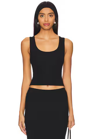 Square Neck Tank Top in Black | Revolve Clothing (Global)