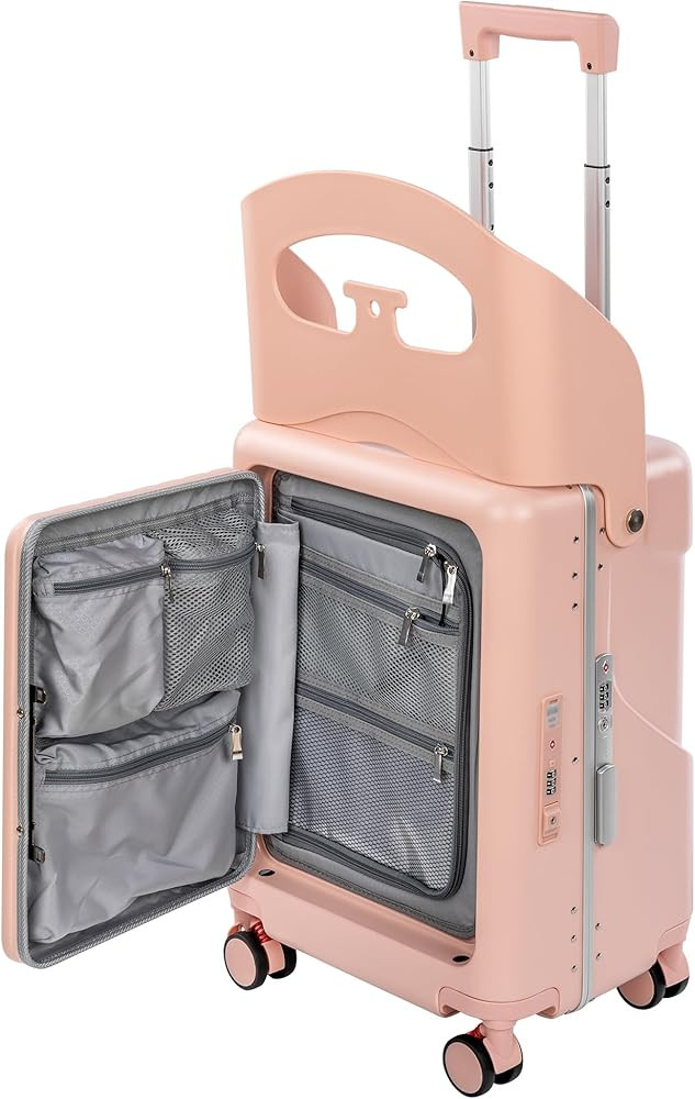 20" Ride-On Luggage with Child Seat, Hardside Carry-On Suitcase with Front Access Shockproof Sile... | Amazon (US)