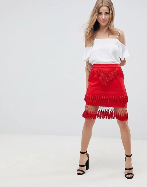 ASOS DESIGN premium fringe mini skirt | ASOS US