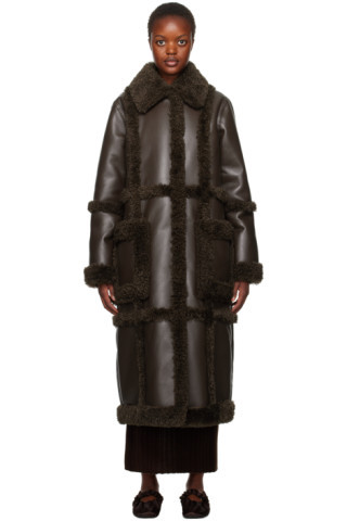 Stand Studio - Brown Patrice Faux-Leather Coat | SSENSE