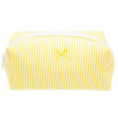Narwey Cozy Makeup Bag Small Aesthetic Travel Zipper Cosmetic Pouch for Women Make Up Beauty Accessories Brushes, Stripe Yellow | Target