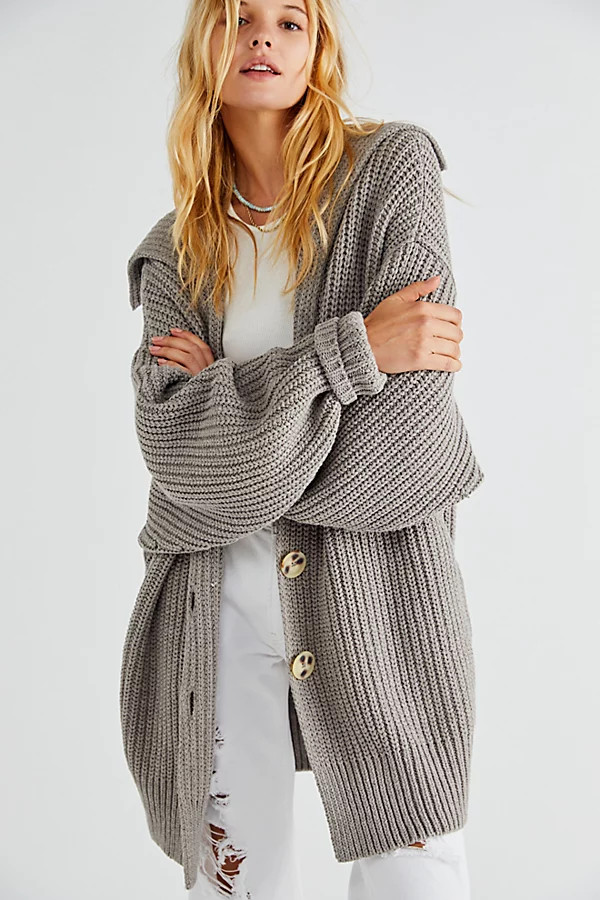 Swim Too Deep Cardi by Free People, Heather Grey, XS | Free People (Global - UK&FR Excluded)