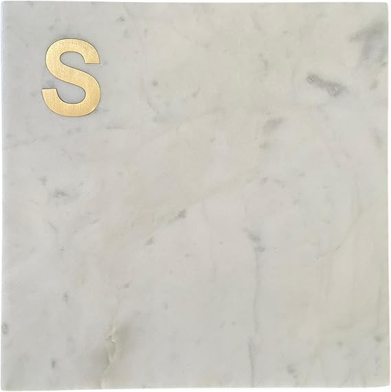 Monogram Marble Cheese Board, Hand Crafted Marble Cutting Board from White Marble Slab, Personali... | Amazon (US)