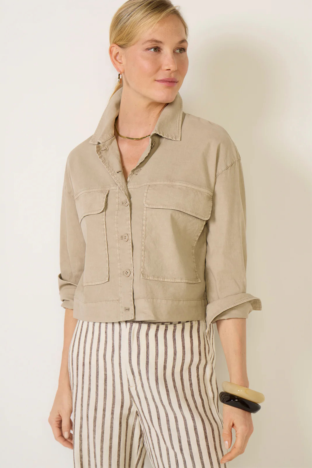 EVEREVE Women's Scout Soft Utility Jacket, Size XL, Tan | Evereve