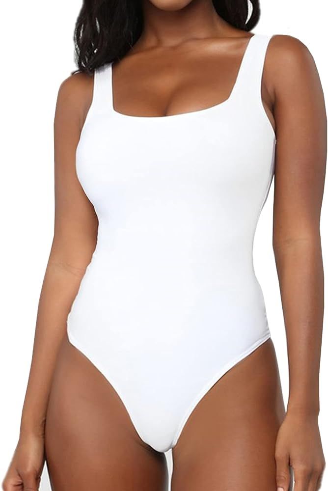 BelleLovin Women's Scoop Neck Bodysuits Sleeveless Tank Top Jumpsuits | Amazon (US)