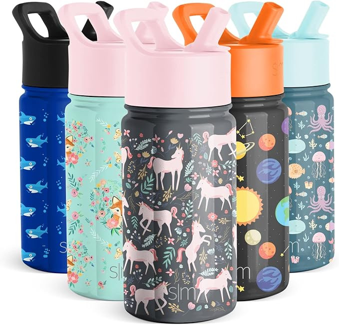 Simple Modern 14oz Summit Kids Water Bottle Thermos with Straw Lid - Dishwasher Safe Vacuum Insul... | Amazon (US)