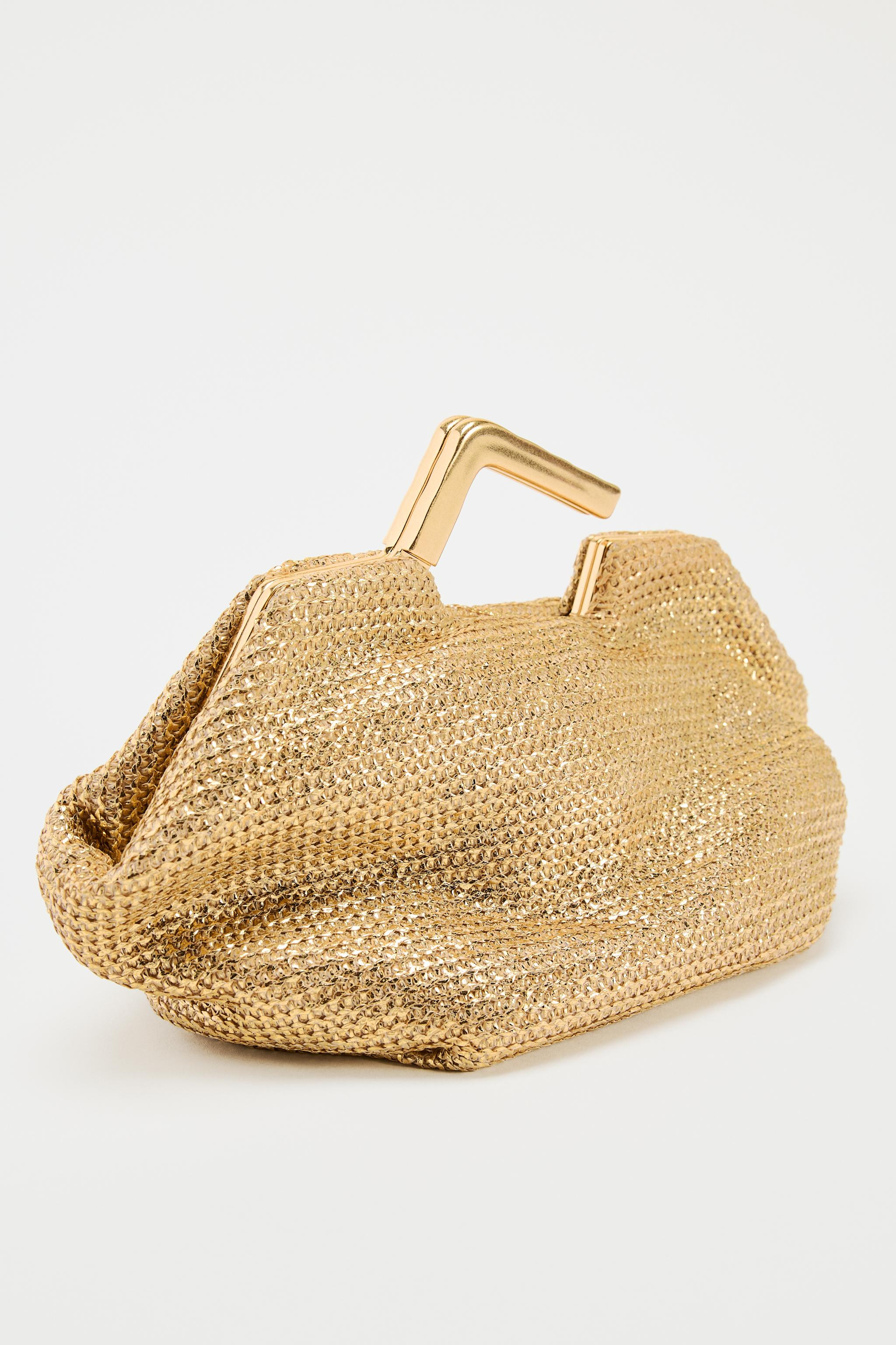 GOLD BAG WITH METAL HANDLE | Zara US