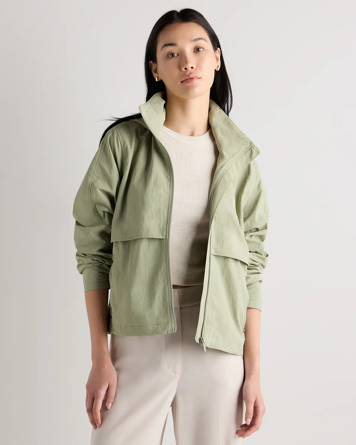 Water Repellant Windbreaker Jacket in Tea Green | Quince