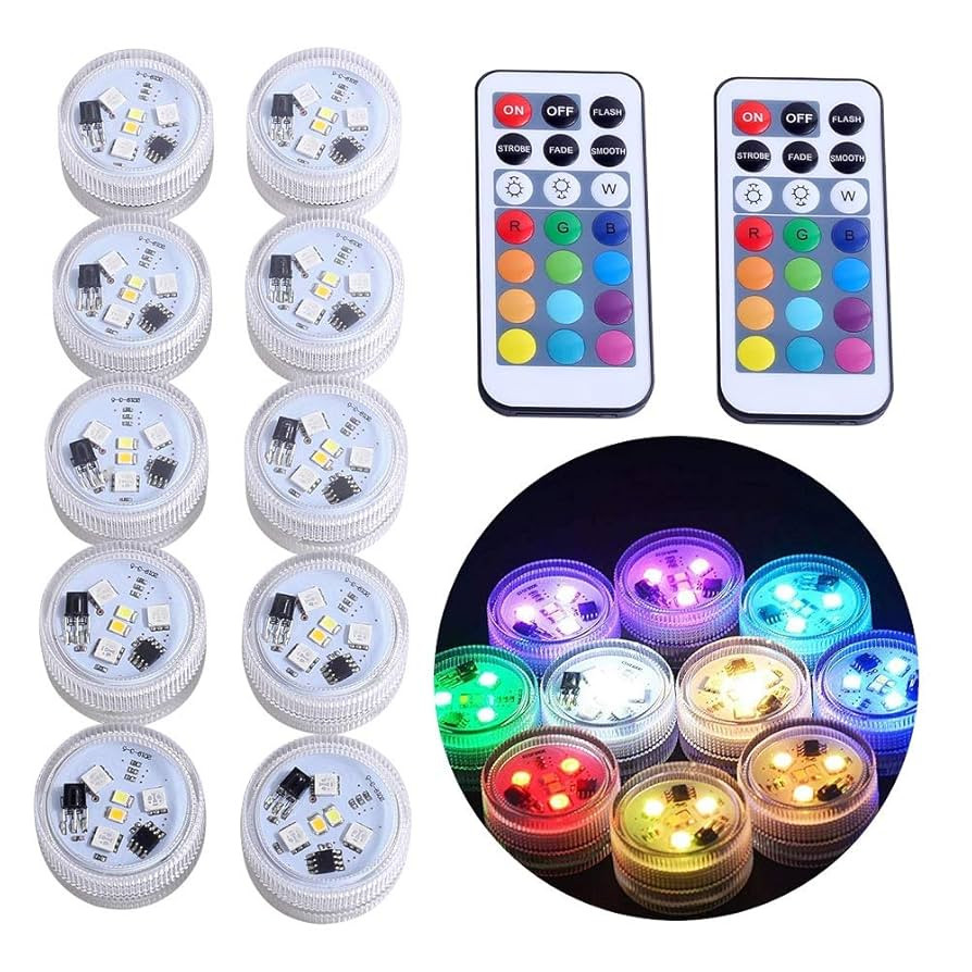 Mini Submersible LED Lights, Waterproof Small LED Tea Lights Candle with Remote Battery Operated,... | Amazon (US)