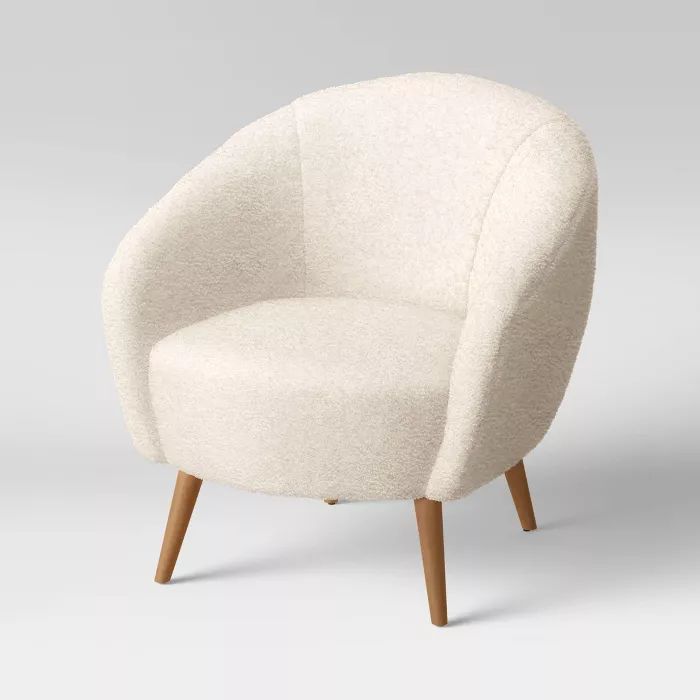Odilia Rounded Sherpa Accent Chair Cream - Opalhouse&#8482; | Target