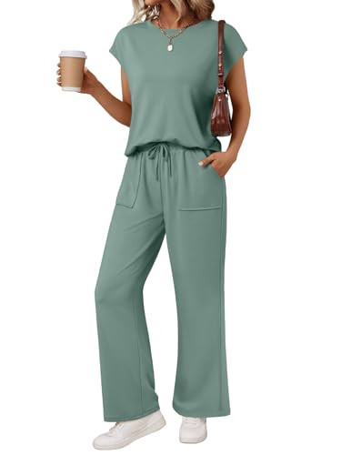 AUTOMET Womens 2 Two Piece Lounge Sets 2026 Summer Spring Travel Casual Outfits Vacation Clothes Pant Top Matching Clothing Trendy Airport Resort Wear Beach Sweatsuit Sweat Suit Loungewear | Amazon (US)