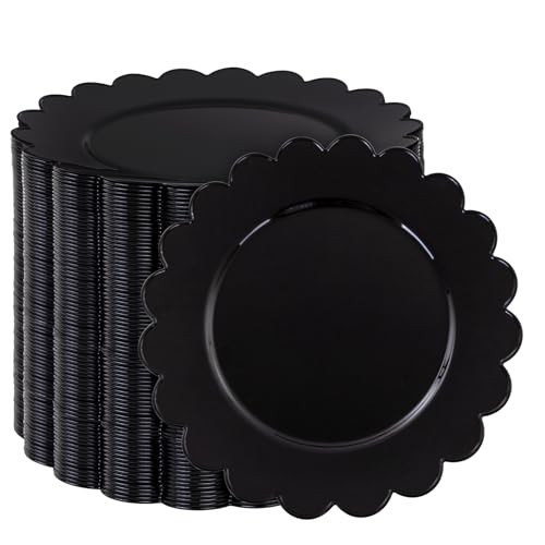 SUT 72 PCS Black Plastic Plates - 7.5 Inch Elegant Disposable Party Tableware for Halloween, New Year, Dessert & Celebrations | Amazon (US)