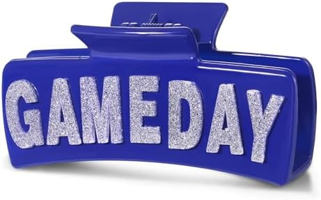 PHALIN Game Day Hair Clip for Women 4 inches Sport Football Hair Claw Blue White Acrylic Claw Cli... | Amazon (US)