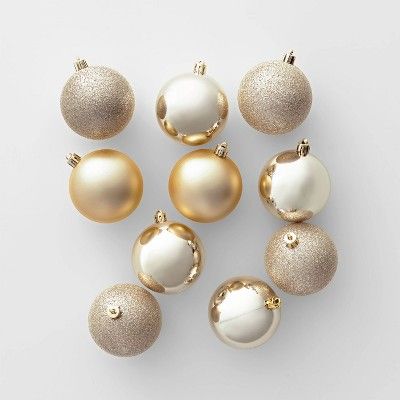 50ct Christmas 70mm Ornament Set Champagne - Wondershop&#8482; | Target