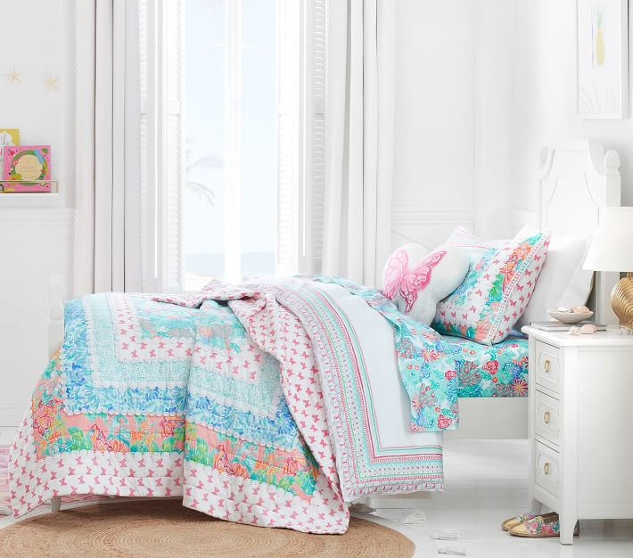 Lilly Pulitzer Unicorn Patchwork Quilt & Shams | Pottery Barn Kids