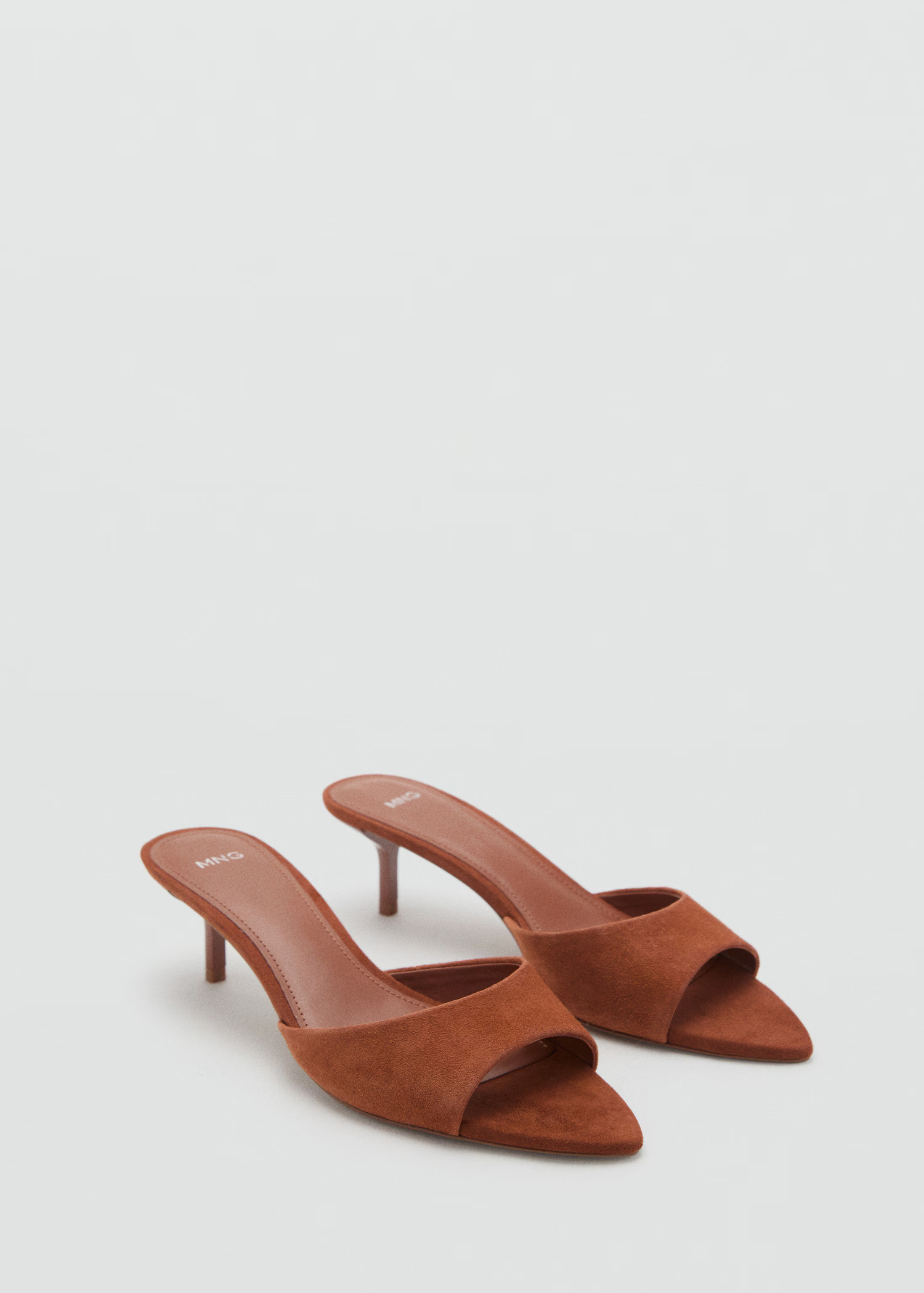 Kitten-heel leather sandal - Women | MANGO United Kingdom | MANGO (UK)