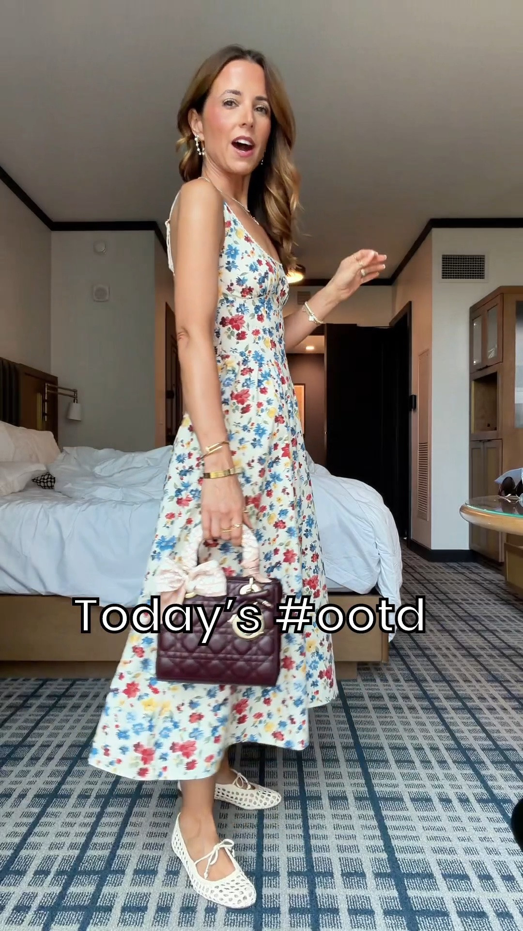 Today’s #ootd here! Floral midi dress from bra-free collection. Wearing XXS petite. Fall outfit. Fall dress. Fall style. Elevated casual outfit. Baby shower outfit. Wedding shower outfit. Woven ballet flats are TTS.

#LTKPetite #LTKCon #LTKSeasonal