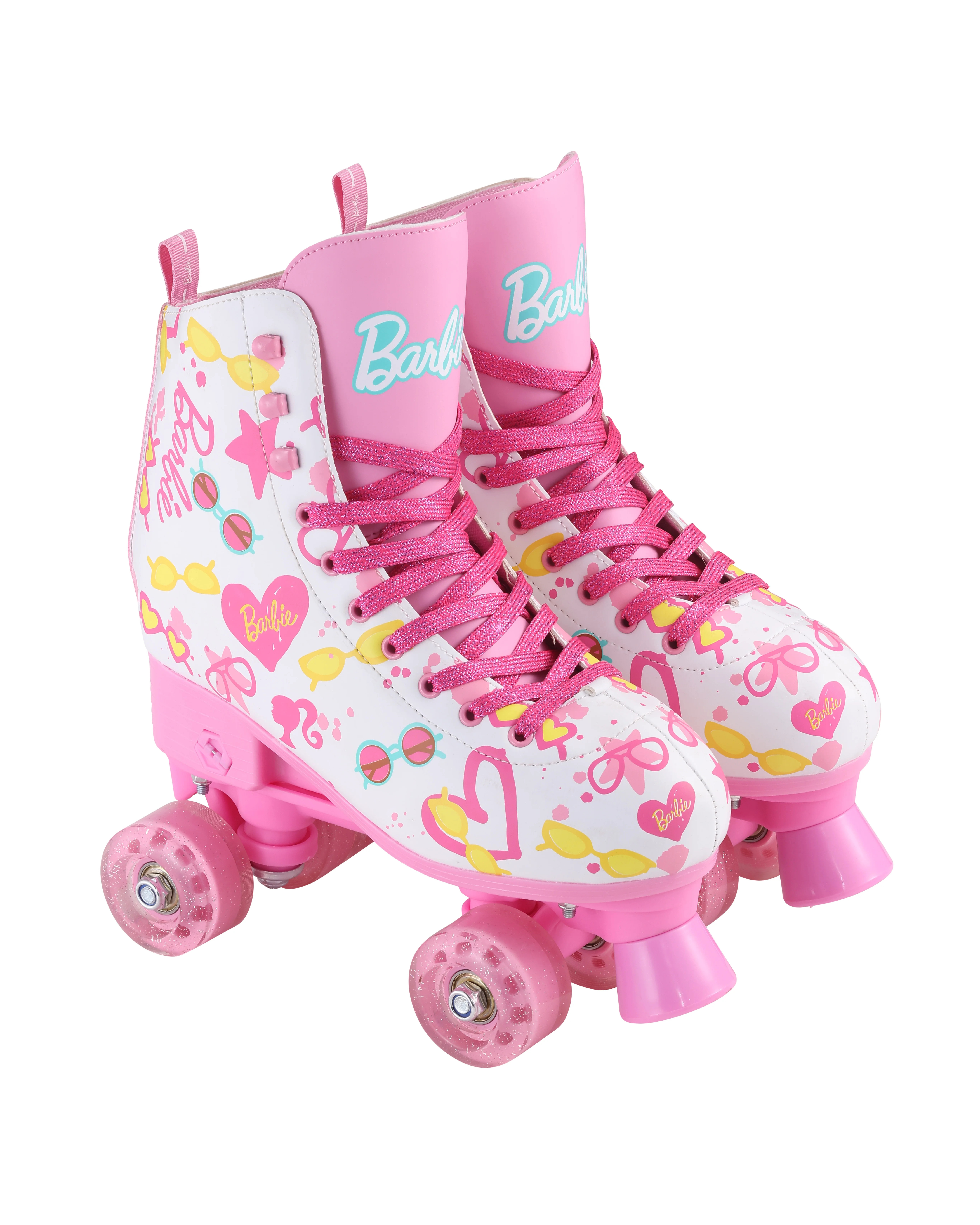 Barbie Roller Skates, Indoor/Outdoor Skates with Adjustable Straps, Size A, 3-6, Pink, Unisex | Walmart (US)
