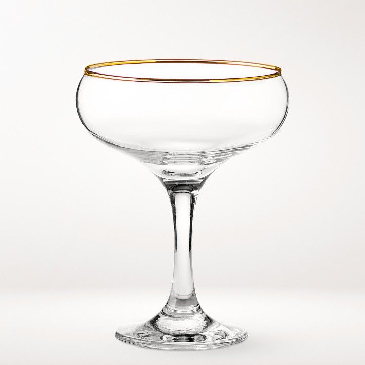 Gold Rim Champagne Coupe Glasses, Set of 4 | Williams-Sonoma